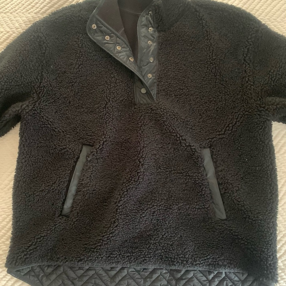 Athleta snap sherpa fleece XL black
